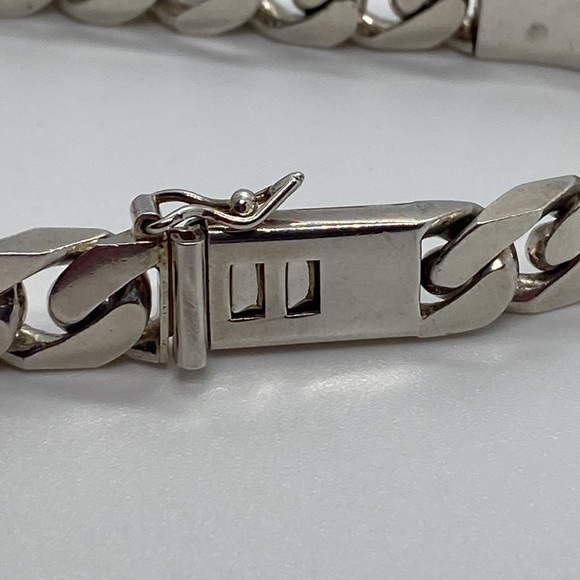 Paracci Sterling Silver Double ID Cuban Link Long 8 1/4” Bracelet - Picture 6 of 7